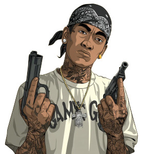 Gang Member Cartoon Vinyl Car Decal Sticker – Waterproof & UV-Resistant 8"