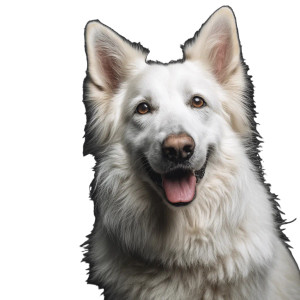 Happy White Dog V2 Vinyl Car Decal Sticker – Waterproof & UV-Resistant 8"