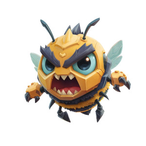 Cartoon Bumblebee Enemy Vinyl Car Decal Sticker – Waterproof & UV-Resistant 8"