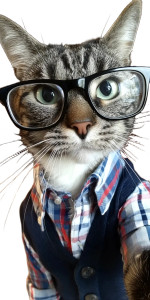 Preppy Cat Selfie Vinyl Car Decal Sticker – Waterproof & UV-Resistant 8"