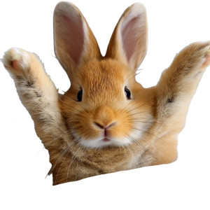 Cute Brown Bunny Vinyl Car Decal Sticker – Waterproof & UV-Resistant 8"