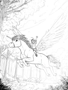 Pegasus And Child Vinyl Car Decal Sticker – Waterproof & UV-Resistant 8"