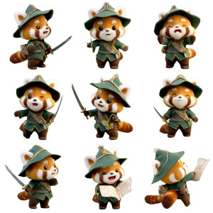 Chibi Panda Adventurer Vinyl Car Decal Sticker – Waterproof & UV-Resistant 8"