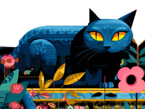 Strange Beautiful Cat Vinyl Car Decal Sticker – Waterproof & UV-Resistant 8"
