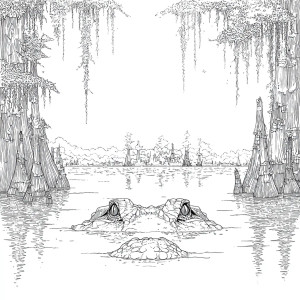 Alligator In Bayou Vinyl Car Decal Sticker – Waterproof & UV-Resistant 8"