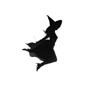 Floating Witch Silhouette Vinyl Car Decal Sticker – Waterproof & UV-Resistant 8"