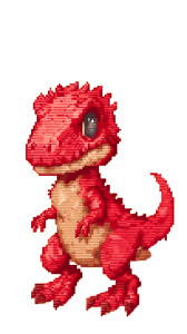 Chibi Dino Pixel Vinyl Car Decal Sticker – Waterproof & UV-Resistant 8"