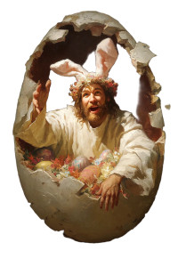 Easter Jesus Bunny Vinyl Car Decal Sticker – Waterproof & UV-Resistant 8"