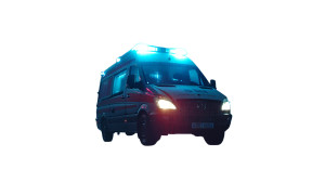 Horror Ambulance Scene Vinyl Car Decal Sticker – Waterproof & UV-Resistant 8"