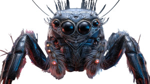 Cybernetic Spider Face Vinyl Car Decal Sticker – Waterproof & UV-Resistant 8"