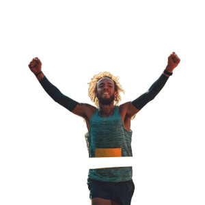 Triumphant Marathon Runner Vinyl Car Decal Sticker – Waterproof & UV-Resistant 8"