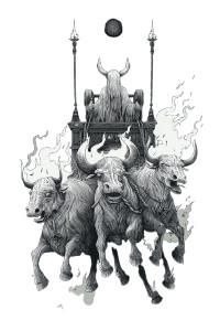 Demonic Chariot Vinyl Car Decal Sticker – Waterproof & UV-Resistant 8"