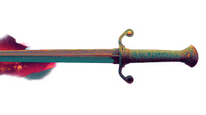 Psychedelic Asian Sword Vinyl Car Decal Sticker – Waterproof & UV-Resistant 8"