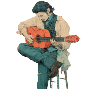 Flamenco Guitarist Vinyl Car Decal Sticker – Waterproof & UV-Resistant 8" Flamenco Guitarist Vinyl Car Decal Sticker – Waterproof & UV-Resistant 8"