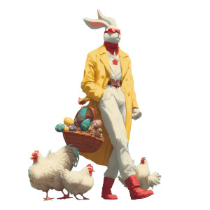 Superhero Easter Bunny Vinyl Car Decal Sticker – Waterproof & UV-Resistant 8"