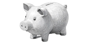 Large Piggy Bank Vinyl Car Decal Sticker – Waterproof & UV-Resistant 8"