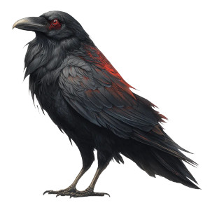 Dynamic Raven Illustration V2 Vinyl Car Decal Sticker – Waterproof & UV-Resistant 8"