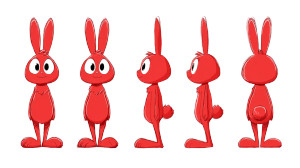 Red Rabbit Turnaround Vinyl Car Decal Sticker – Waterproof & UV-Resistant 8"