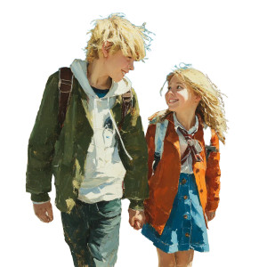 Siblings Walking Vinyl Car Decal Sticker – Waterproof & UV-Resistant 8" Siblings Walking Vinyl Car Decal Sticker – Waterproof & UV-Resistant 8"