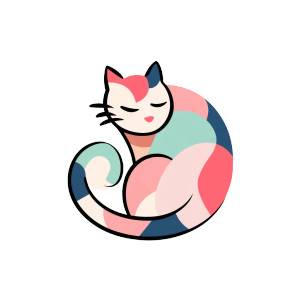 Colorful Cat Logo Vinyl Car Decal Sticker – Waterproof & UV-Resistant 8"