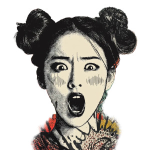 Screaming Comic Girl Vinyl Car Decal Sticker – Waterproof & UV-Resistant 8"