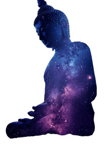 Cosmic Buddha Silhouette Vinyl Car Decal Sticker – Waterproof & UV-Resistant 8"