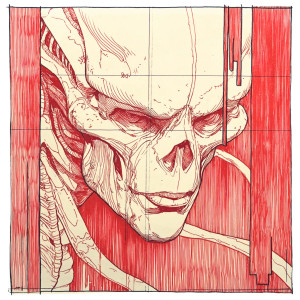 Eddie Xenomorph Drawing Vinyl Car Decal Sticker – Waterproof & UV-Resistant 8"