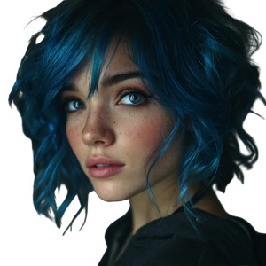 Blue Haired Girl Vinyl Car Decal Sticker – Waterproof & UV-Resistant 8" Blue Haired Girl Vinyl Car Decal Sticker – Waterproof & UV-Resistant 8"