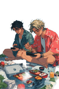 Beach Picnic Boys Vinyl Car Decal Sticker – Waterproof & UV-Resistant 8"