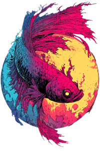 Halfmoon Betta Fish Vinyl Car Decal Sticker – Waterproof & UV-Resistant 8" Halfmoon Betta Fish Vinyl Car Decal Sticker – Waterproof & UV-Resistant 8"
