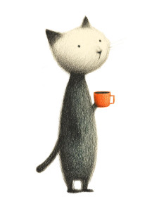 Cat With Coffee Vinyl Car Decal Sticker – Waterproof & UV-Resistant 8" Cat With Coffee Vinyl Car Decal Sticker – Waterproof & UV-Resistant 8"