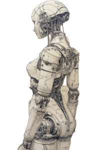 Michelangelo-Inspired Robot Vinyl Car Decal Sticker – Waterproof & UV-Resistant 8"