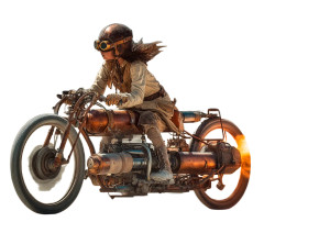 Steampunk Racer Vinyl Car Decal Sticker – Waterproof & UV-Resistant 8"