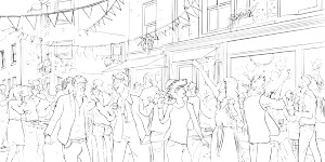 Street Party Fun Vinyl Car Decal Sticker – Waterproof & UV-Resistant 8"