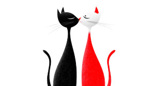 Cute Cats Kissing Vinyl Car Decal Sticker – Waterproof & UV-Resistant 8"