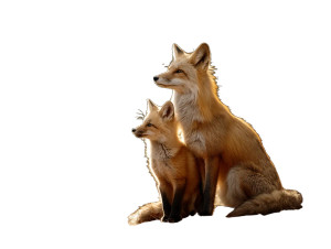 Fox And Baby Vinyl Car Decal Sticker – Waterproof & UV-Resistant 8"