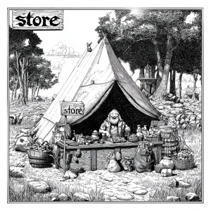 General Store Scene Vinyl Car Decal Sticker – Waterproof & UV-Resistant 8"