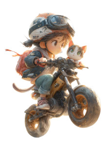 Girl On Motorcycle V2 Vinyl Car Decal Sticker – Waterproof & UV-Resistant 8"