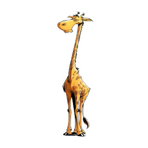 Weary Cartoon Giraffe Vinyl Car Decal Sticker – Waterproof & UV-Resistant 8"