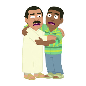 Indian Men Hugging Vinyl Car Decal Sticker – Waterproof & UV-Resistant 8"