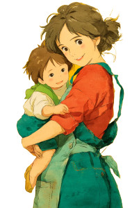 Miyazaki Mother Baby Vinyl Car Decal Sticker – Waterproof & UV-Resistant 8"