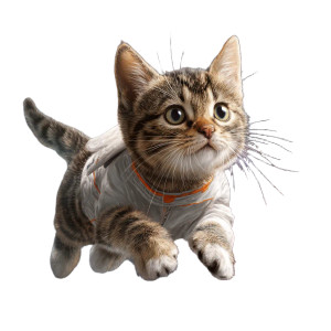 Space Tabby Kitten Vinyl Car Decal Sticker – Waterproof & UV-Resistant 8"