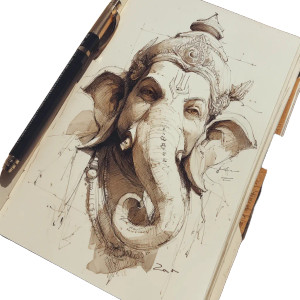 Calm Ganesha Sketch Vinyl Car Decal Sticker – Waterproof & UV-Resistant 8" Calm Ganesha Sketch Vinyl Car Decal Sticker – Waterproof & UV-Resistant 8"