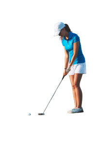 Focused Female Golfer Vinyl Car Decal Sticker – Waterproof & UV-Resistant 8"