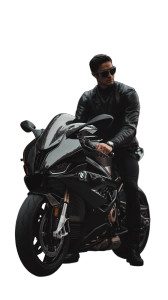 Handsome Biker Vinyl Car Decal Sticker – Waterproof & UV-Resistant 8"