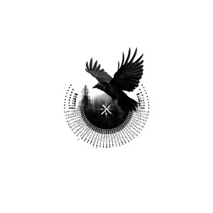 Black Crow Logo Vinyl Car Decal Sticker – Waterproof & UV-Resistant 8"