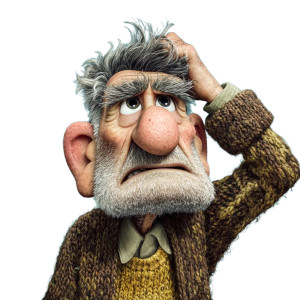 Confused Old Man Vinyl Car Decal Sticker – Waterproof & UV-Resistant 8"