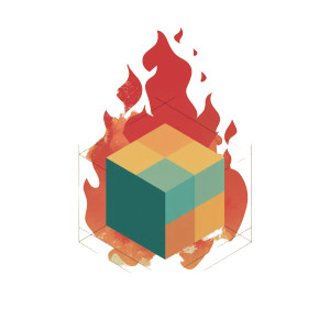 Cube In Fire Vinyl Car Decal Sticker – Waterproof & UV-Resistant 8" Cube In Fire Vinyl Car Decal Sticker – Waterproof & UV-Resistant 8"