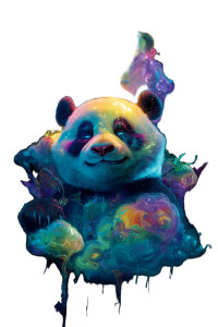 Happy Panda Art Vinyl Car Decal Sticker – Waterproof & UV-Resistant 8"