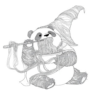 Panda Wizard Noodles Vinyl Car Decal Sticker – Waterproof & UV-Resistant 8"